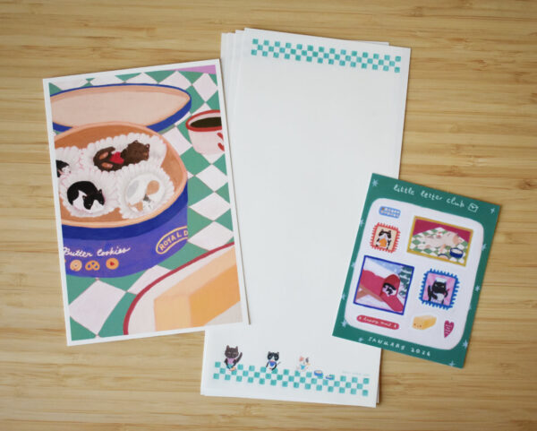Butter Cookie Cats Stationery Set
