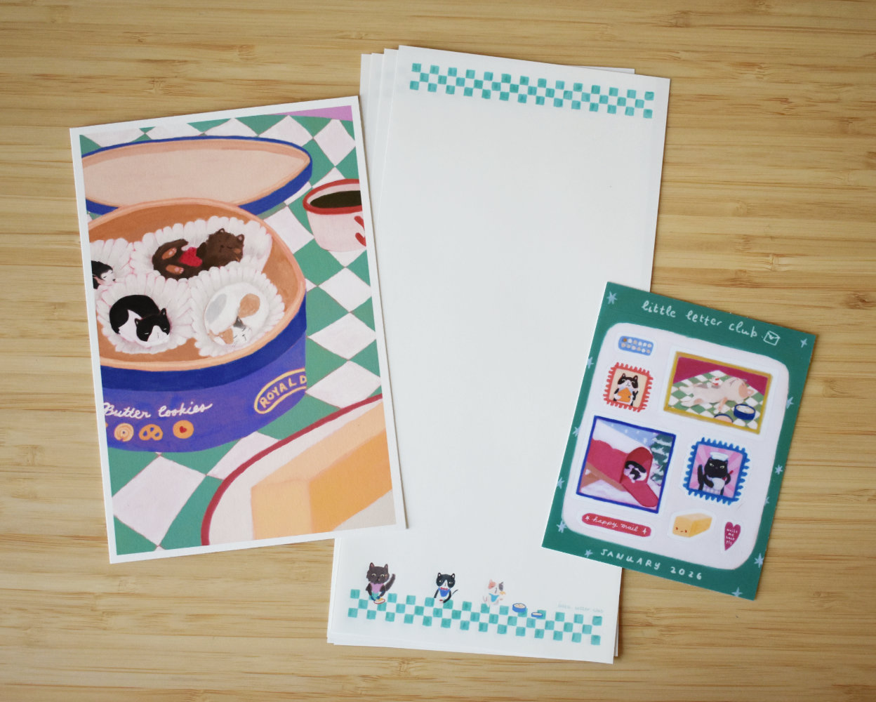 Butter Cookie Cats Stationery Set - Image 1