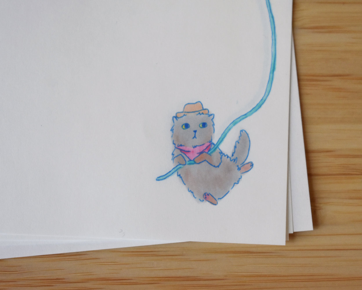 Cowboy Cat Stationery Set - Image 2