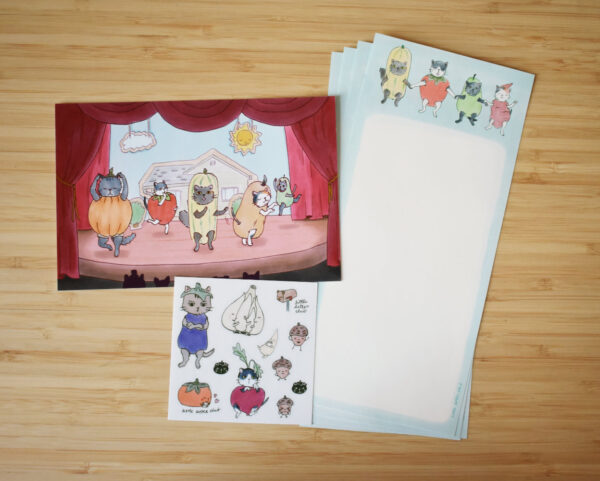 Veggie Cats Stationery Set