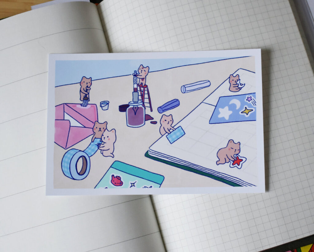 Stationery Bears Postcard